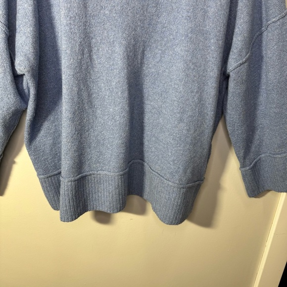 Addition Elle Blue Cropped 3/4 Sleeve Crew Neck Sweater Size 3x - Picture 5 of 14